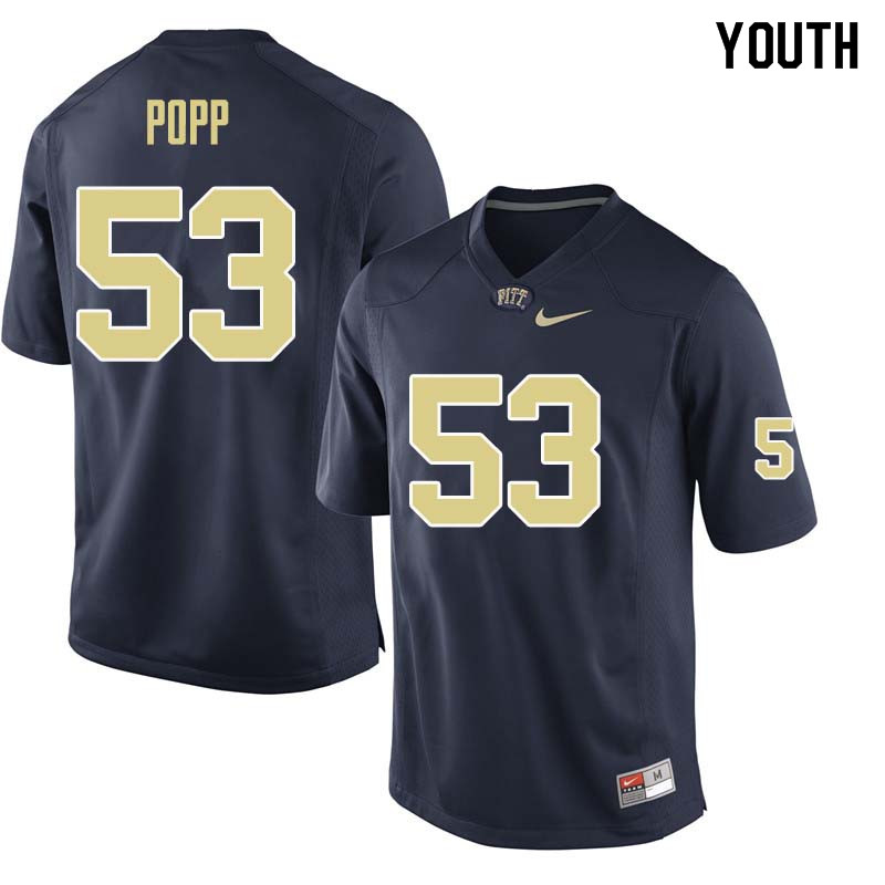 Youth #53 Brian Popp Pittsburgh Panthers College Football Jerseys Sale-Navy